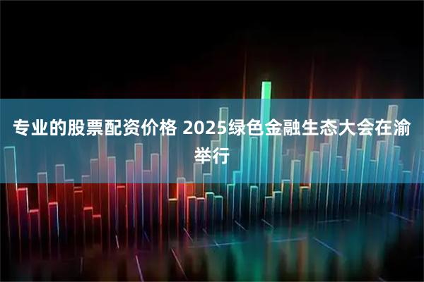 专业的股票配资价格 2025绿色金融生态大会在渝举行